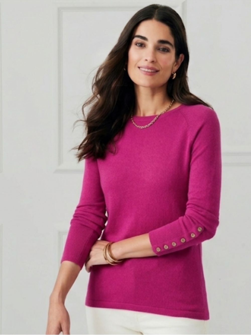 J. McLaughlin Jamey Sweater Pink Cotton Modal Blouse small